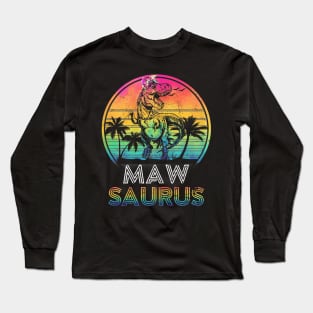 Mawsaurus Dinosaur Maw Saurus Family Matching Tie Dye Long Sleeve T-Shirt